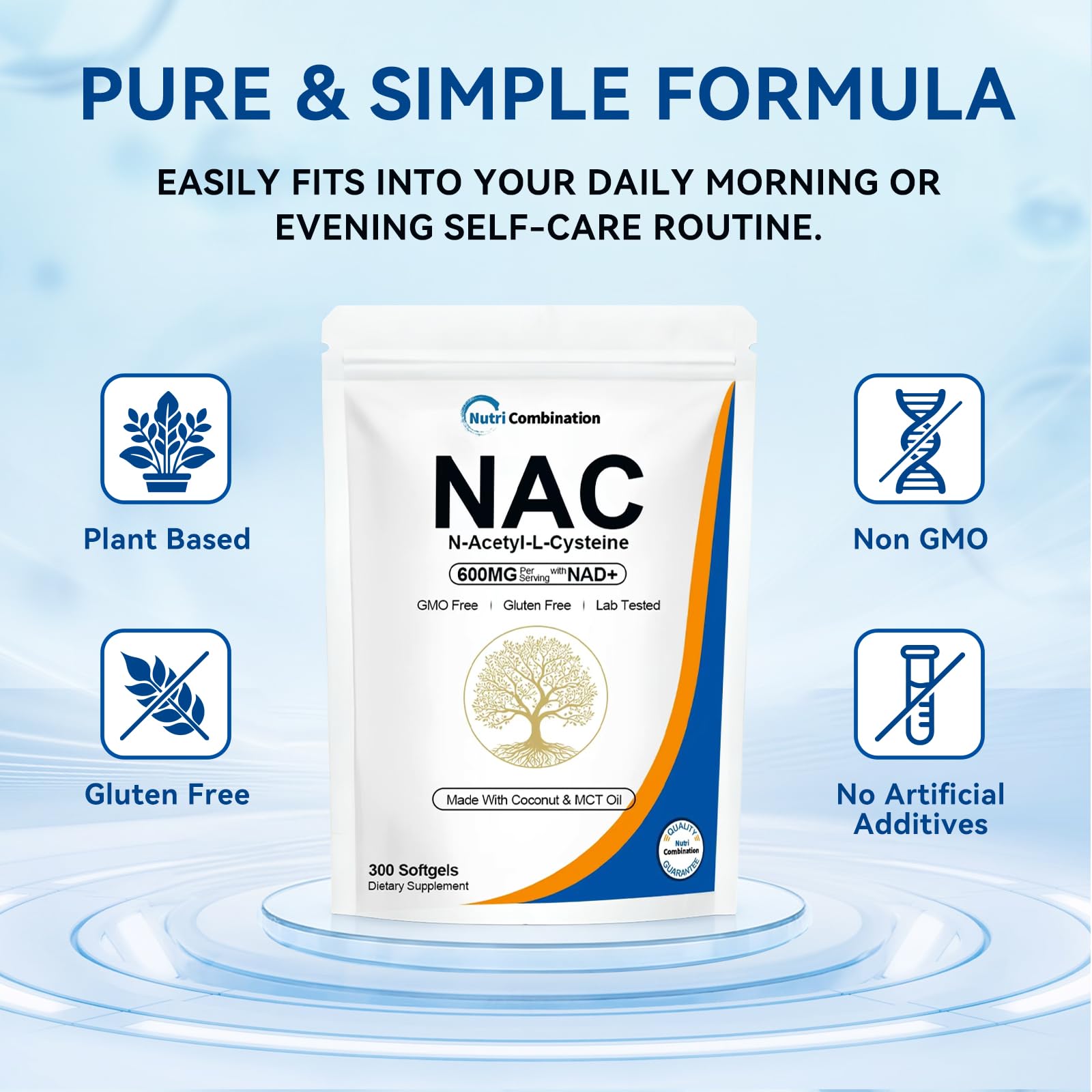 Aeteon NAC 600 & NAD Daily Complex Softgels package dimensions