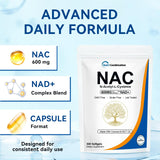 Aeteon NAC 600 & NAD Daily Complex Softgels showing softgel details