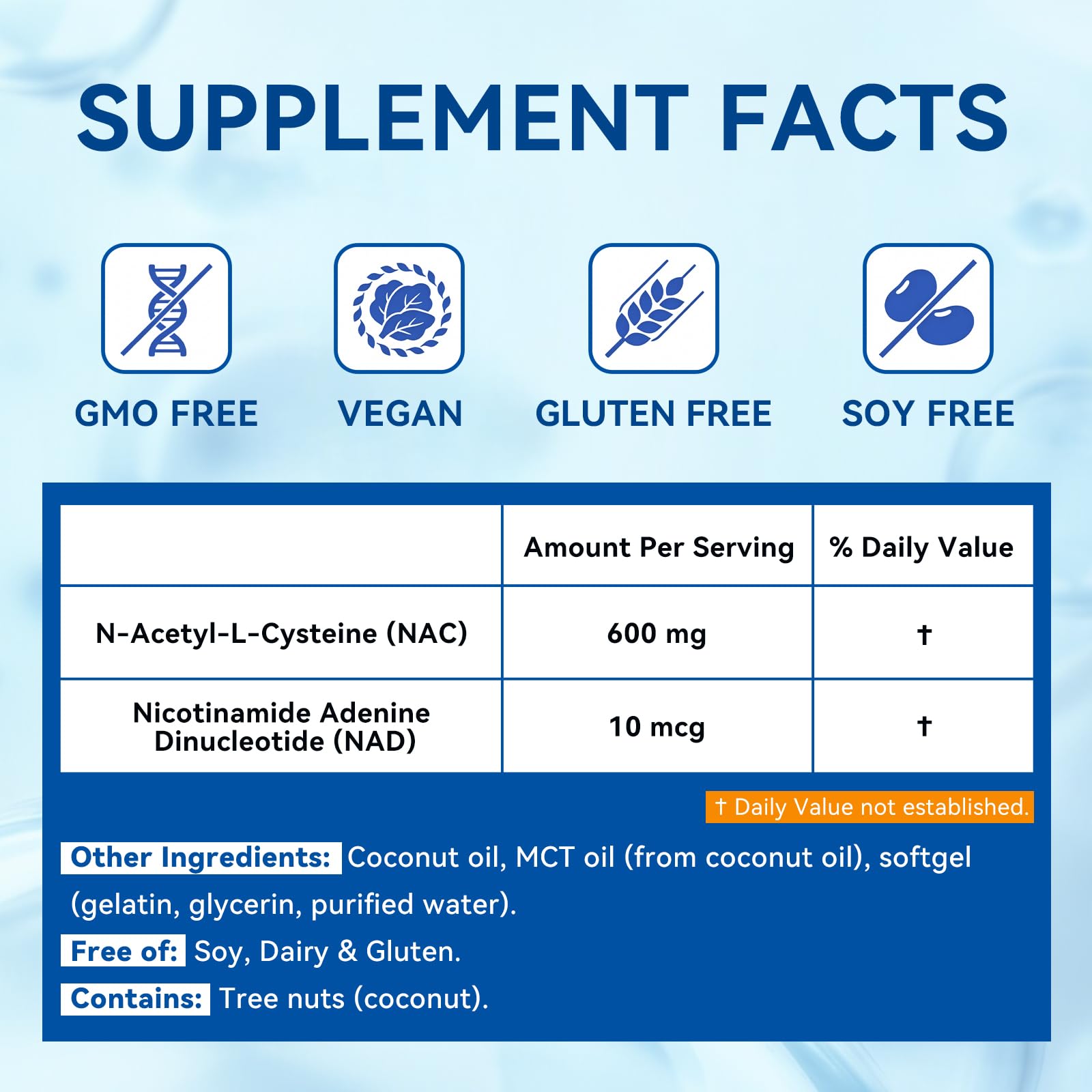 Aeteon NAC 600 & NAD Daily Complex Softgels side view