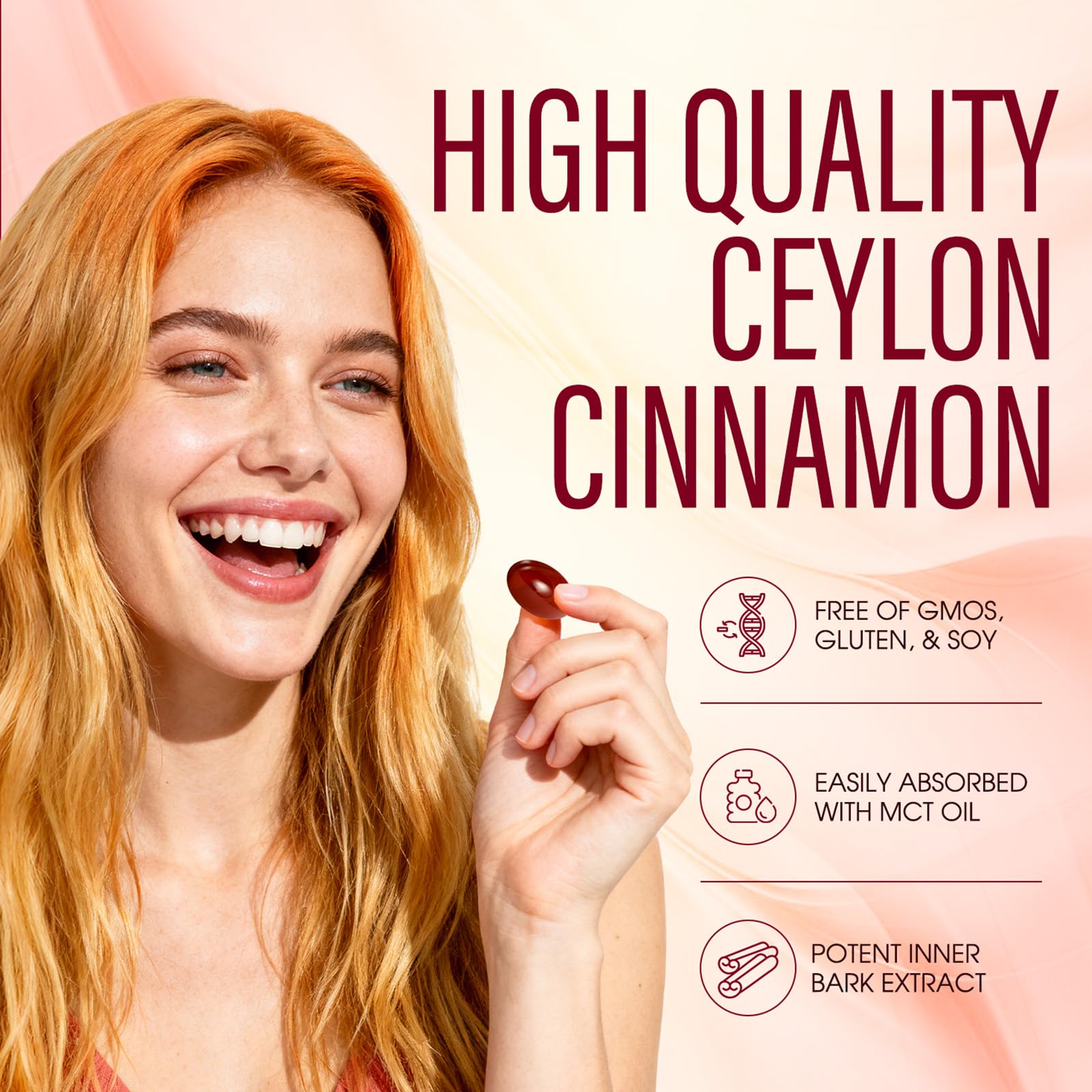 Aevezom Ceylon Cinnamon Softgels in a lifestyle setting