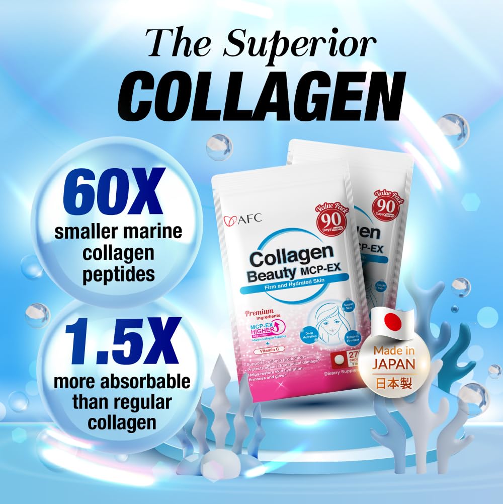 AFC Collagen Beauty MCP-EX tablets in a hand