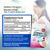 AFC Collagen Beauty MCP-EX tablets with a glass of water