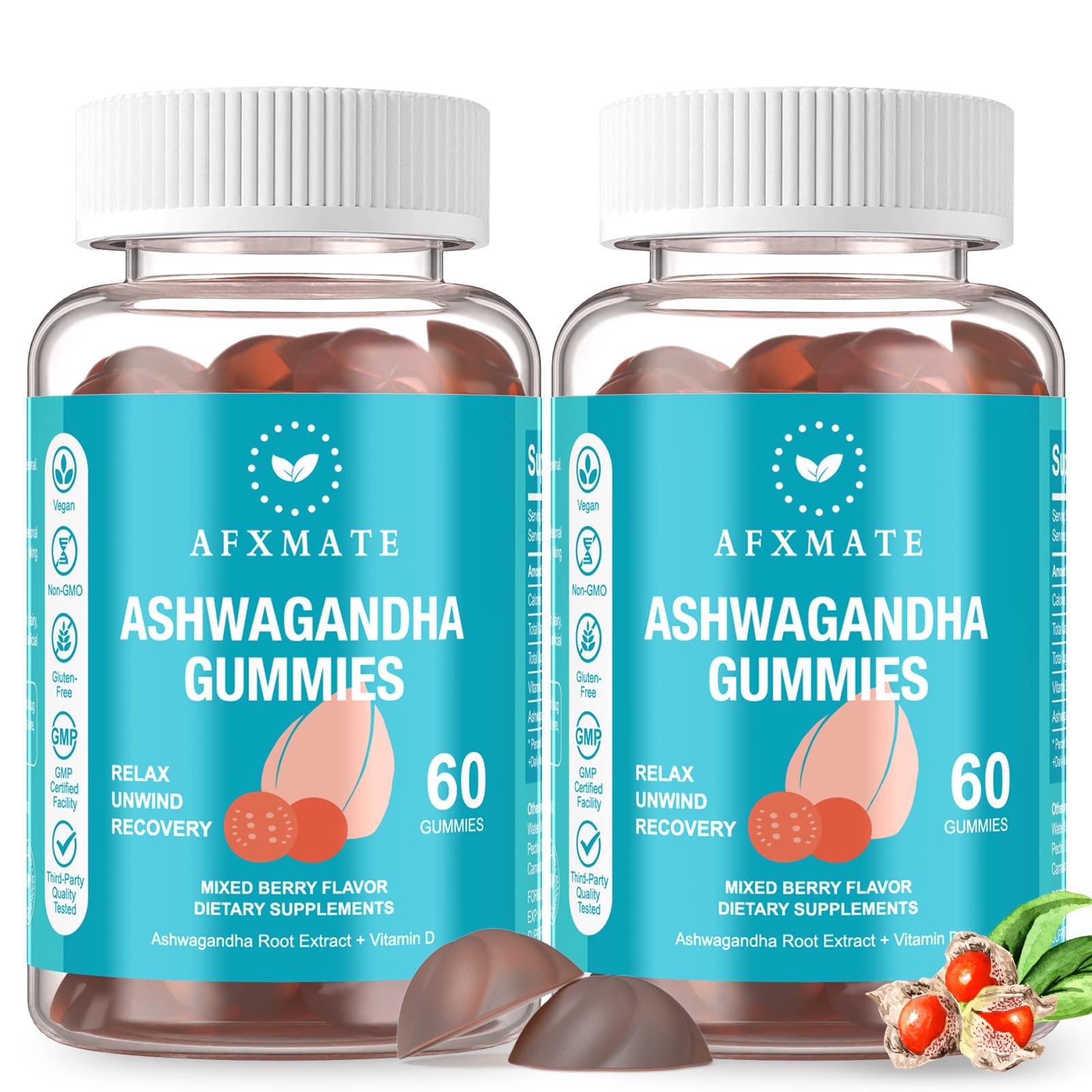 AFXMATE Ashwagandha Gummies 300mg front view with packaging