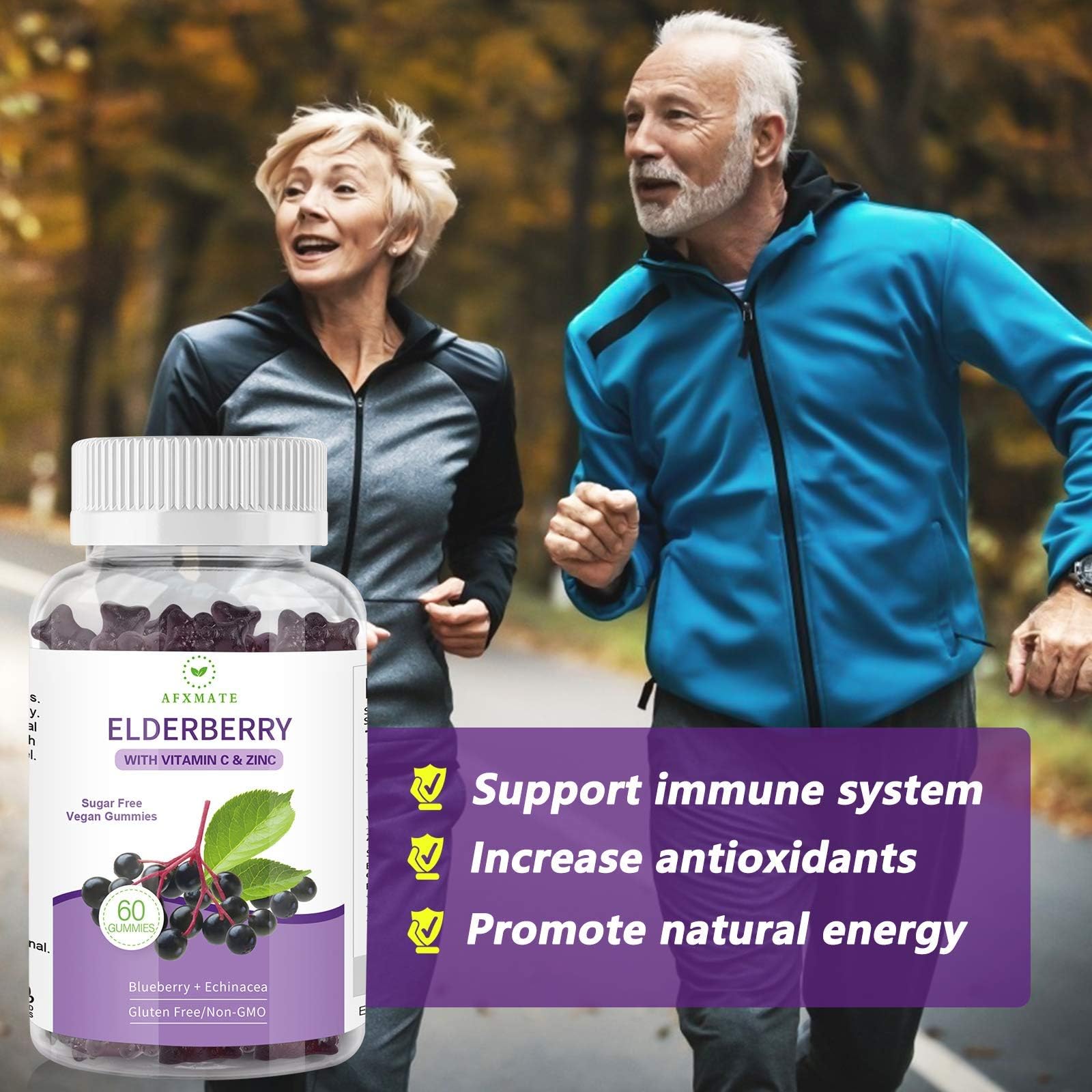 AFXMATE Elderberry Gummies nutritional information