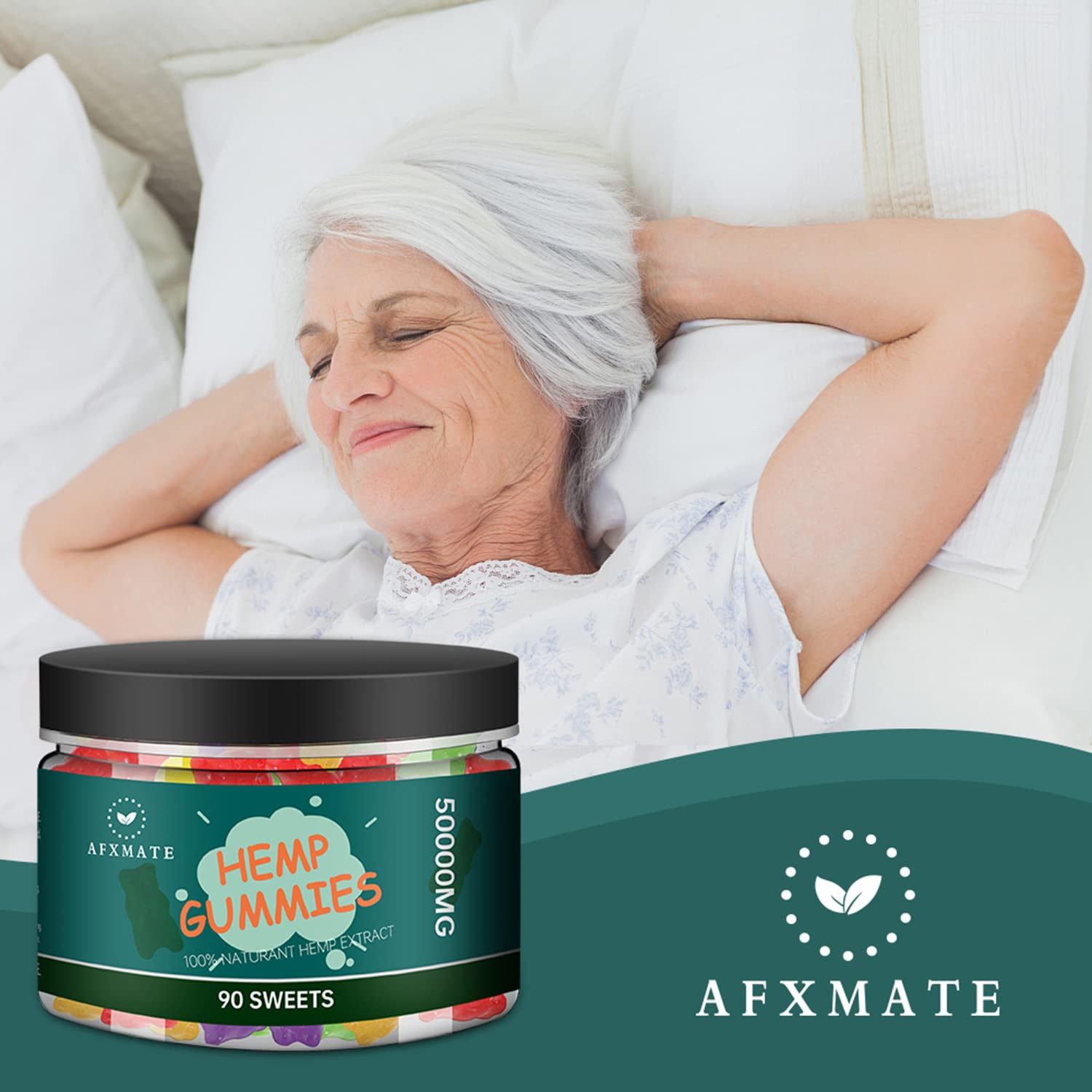 AFXMATE Hemp Gummies packaging with nutritional info