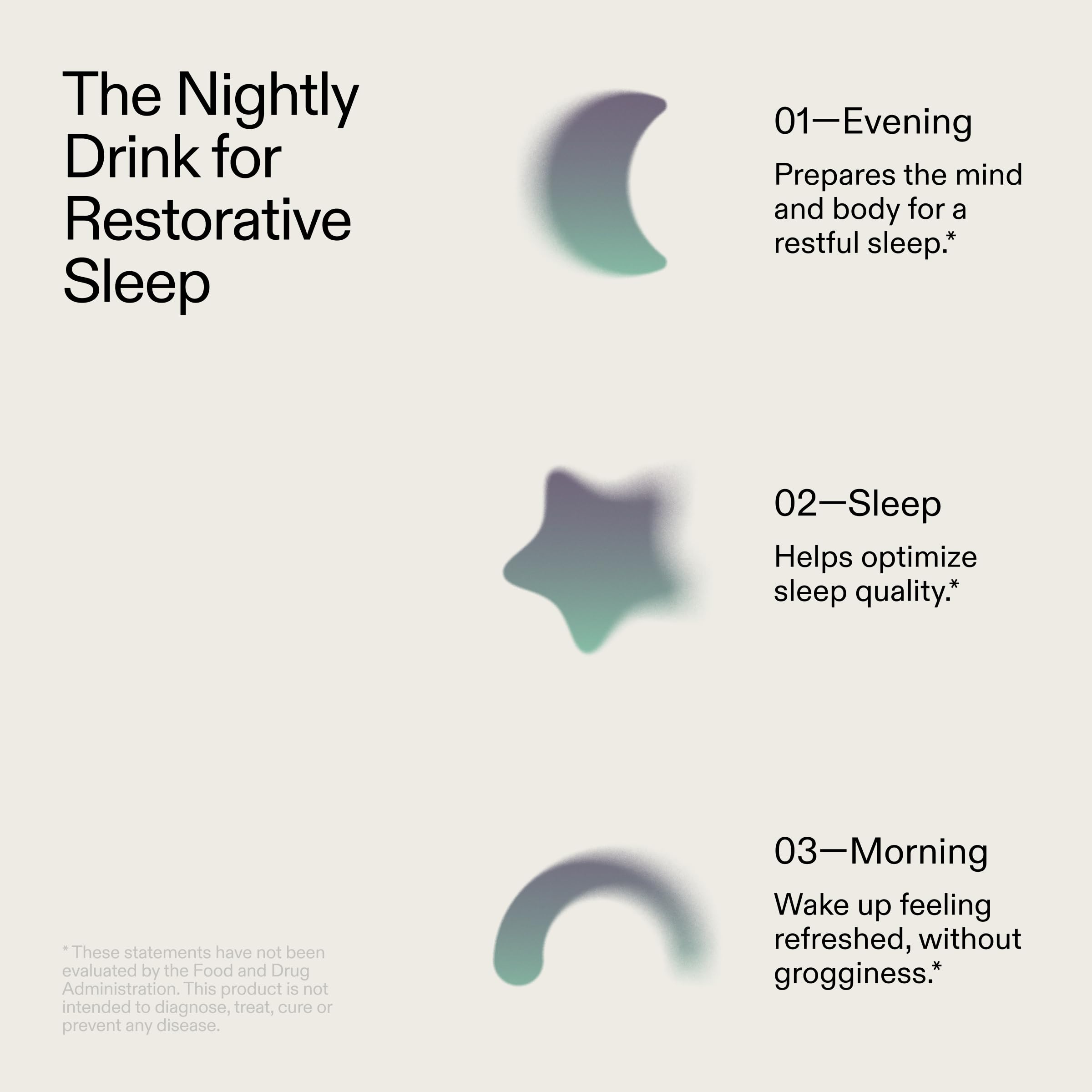 AG1 Sleep Drink ingredients list on packaging