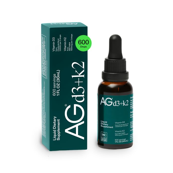 AG1 Vitamin D3 + K2 Liquid Drops bottle front view