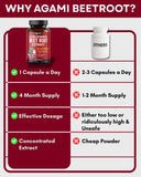 Agami Beetroot Extract Capsules on wooden table