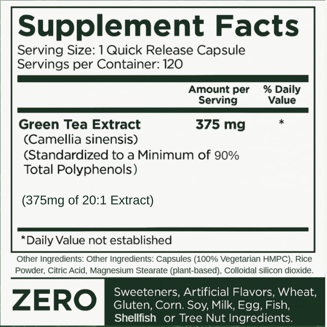 Agami Green Tea Capsules packaging details