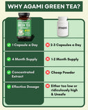 Agami Green Tea Capsules with nutritional information