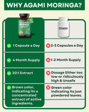 Agami Moringa Extract Capsules 400mg with measuring spoon