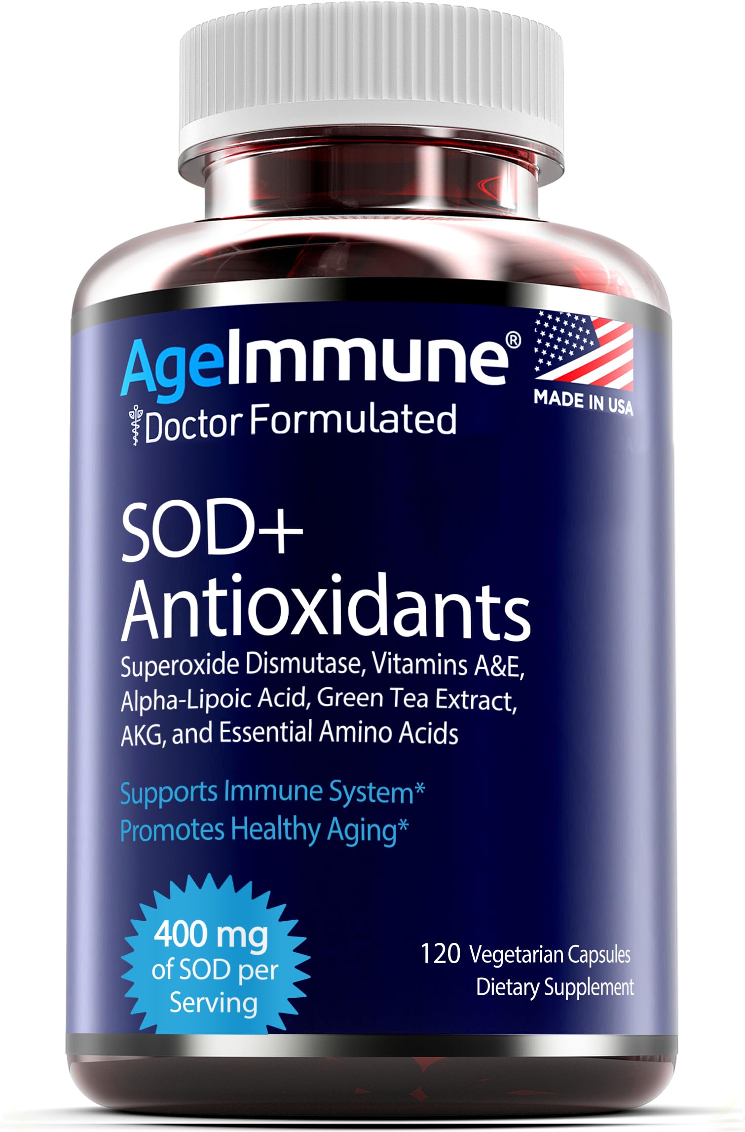 AgeImmune Antioxidant Complex 400mg displayed with lifestyle items