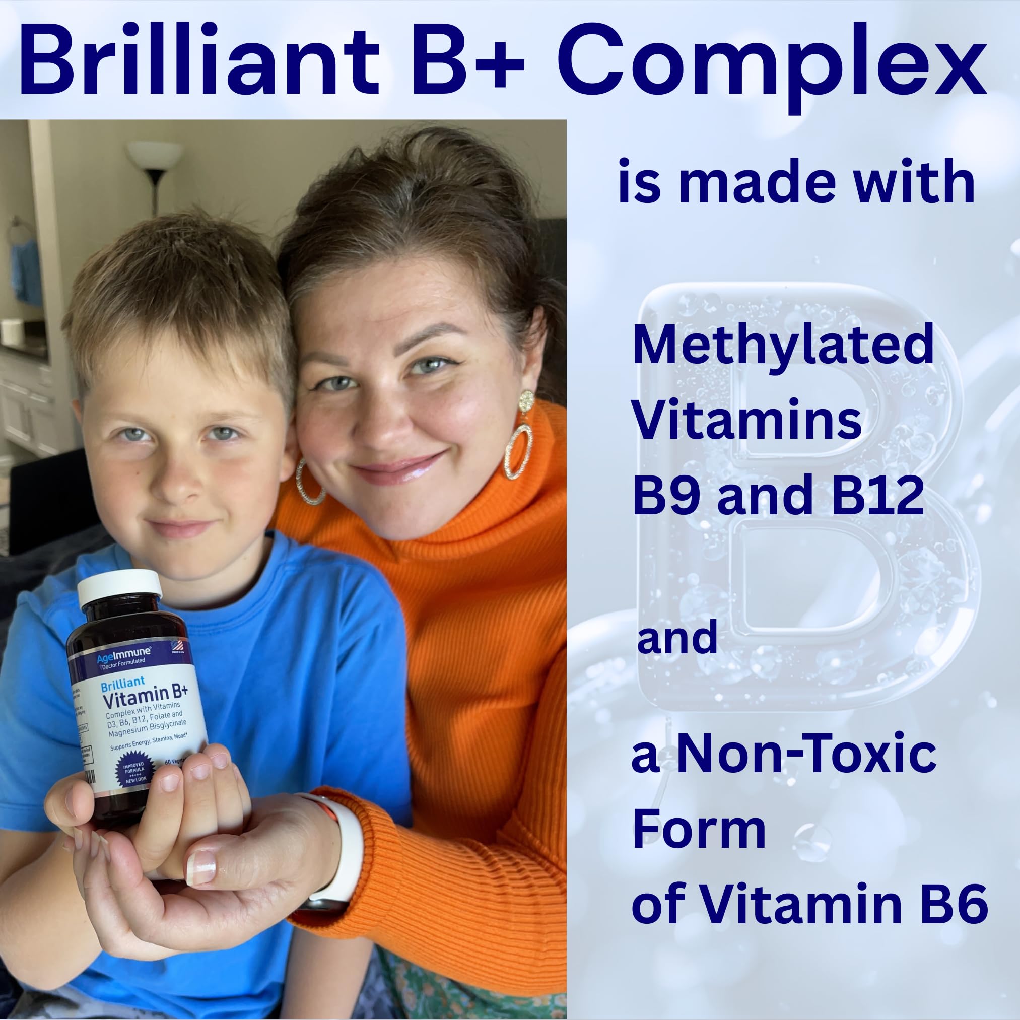 AgeImmune B-Complex Vitamin Supplement capsule close-up