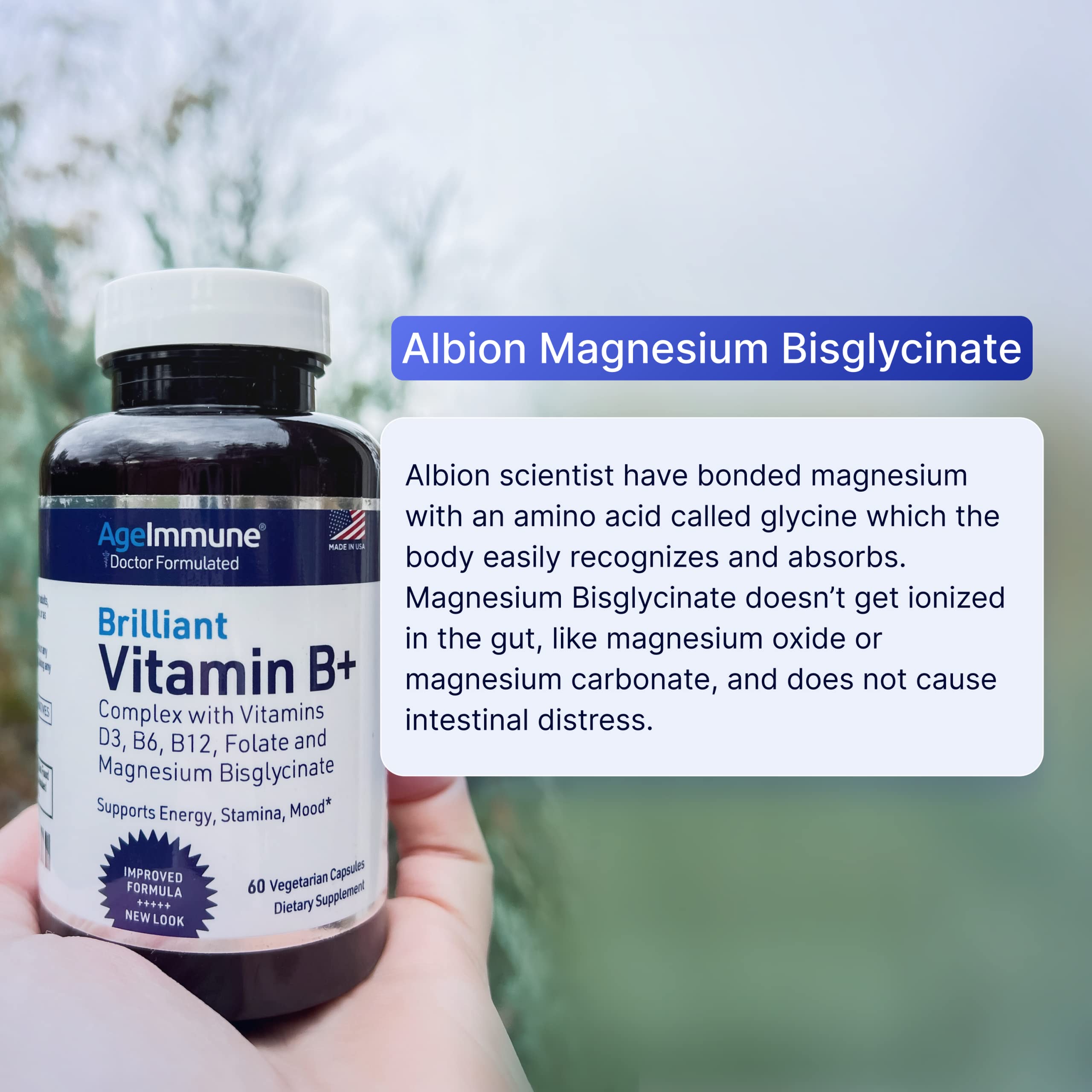 AgeImmune B-Complex Vitamin Supplement nutritional information