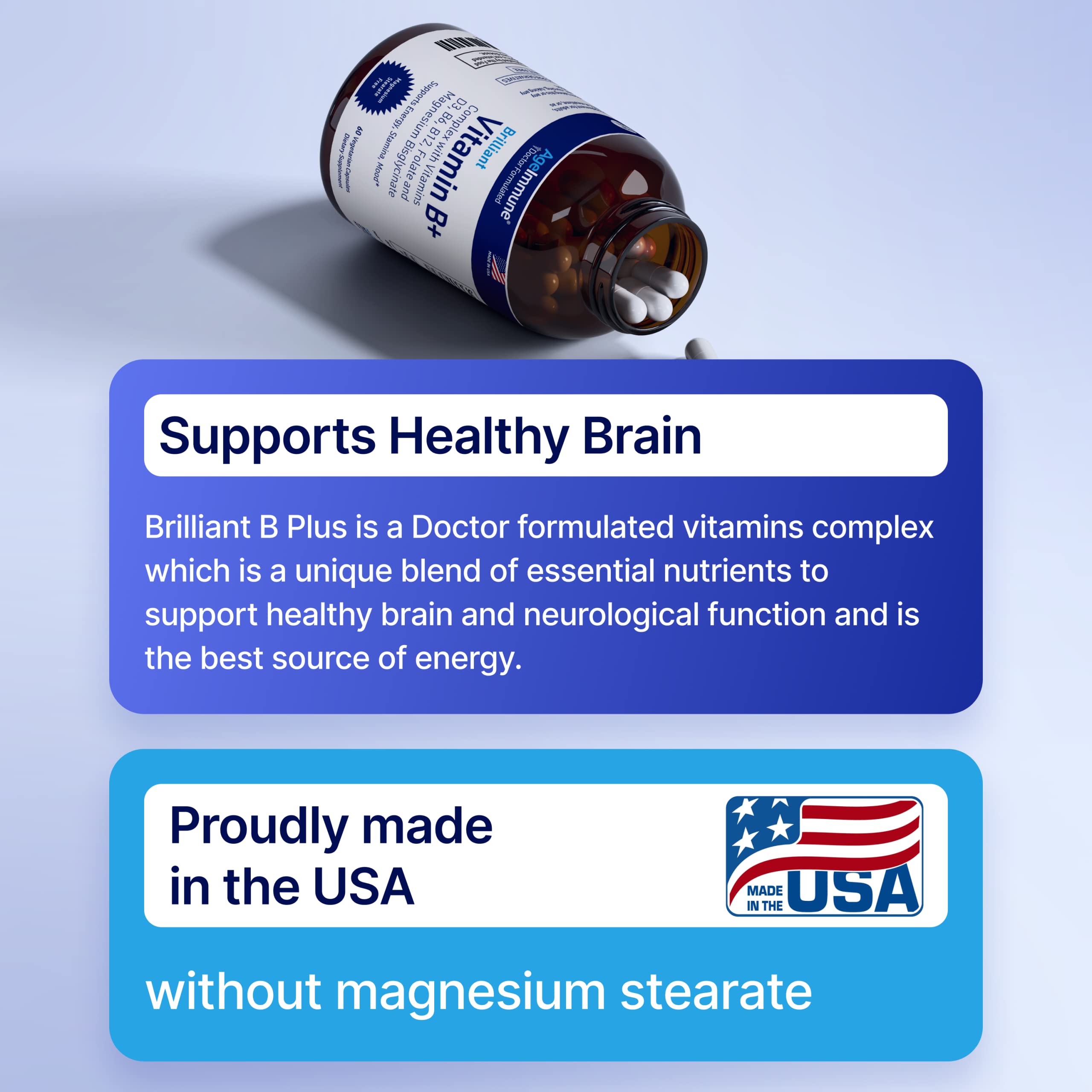 AgeImmune B-Complex Vitamin Supplement with other supplements
