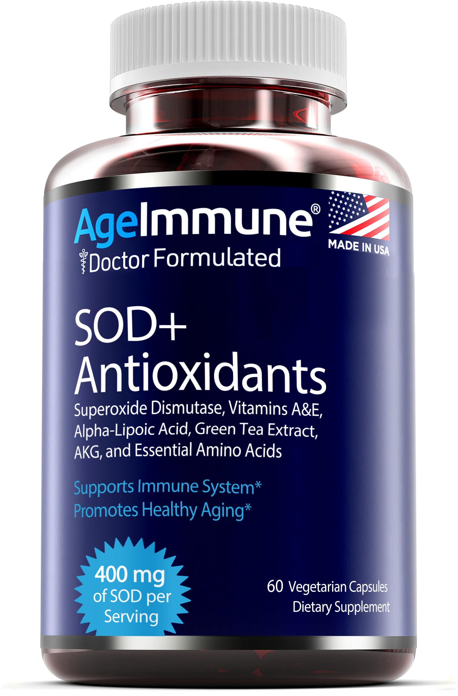 AgeImmune SOD Antioxidants Complex 400mg nutritional information