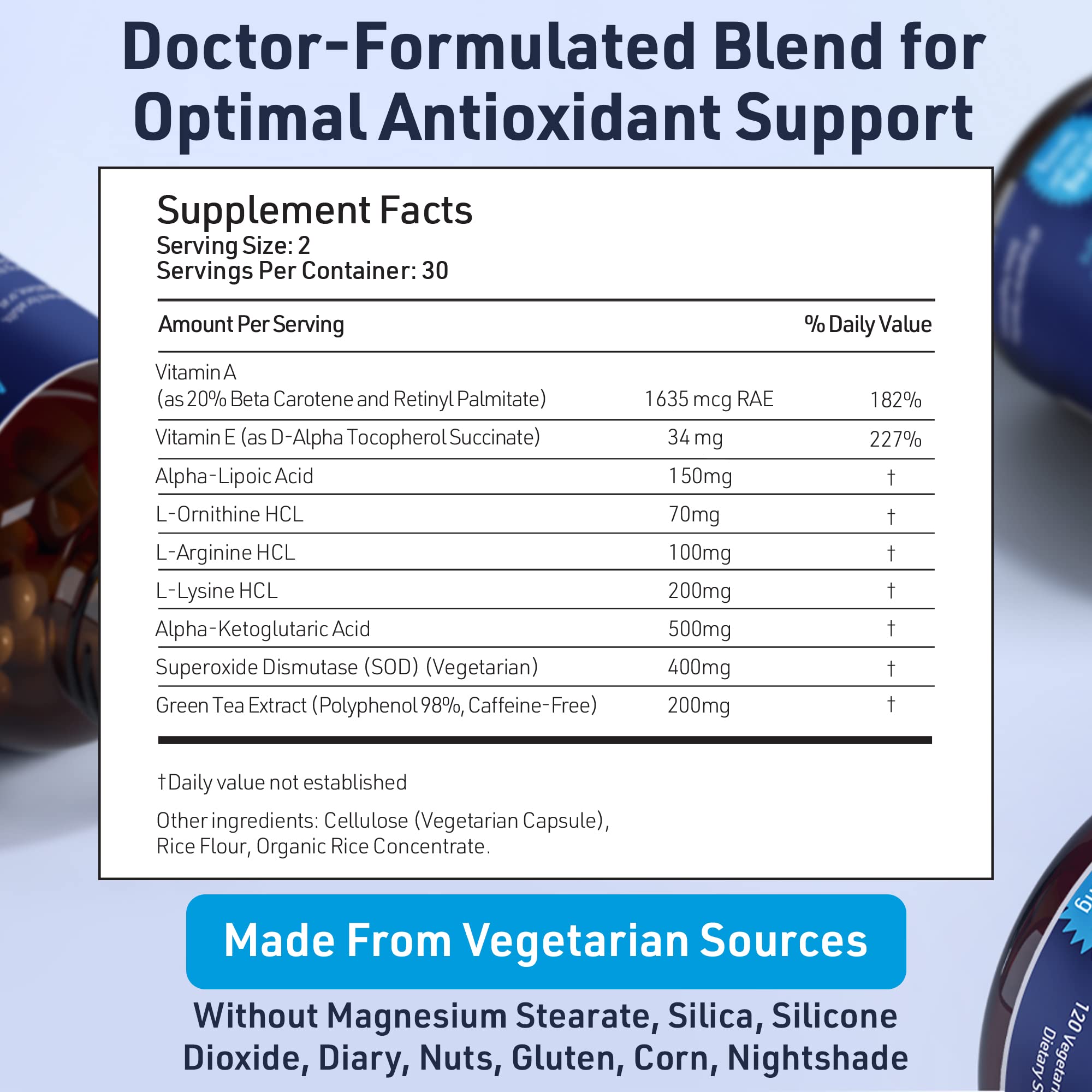 AgeImmune SOD Antioxidants Complex 400mg side view