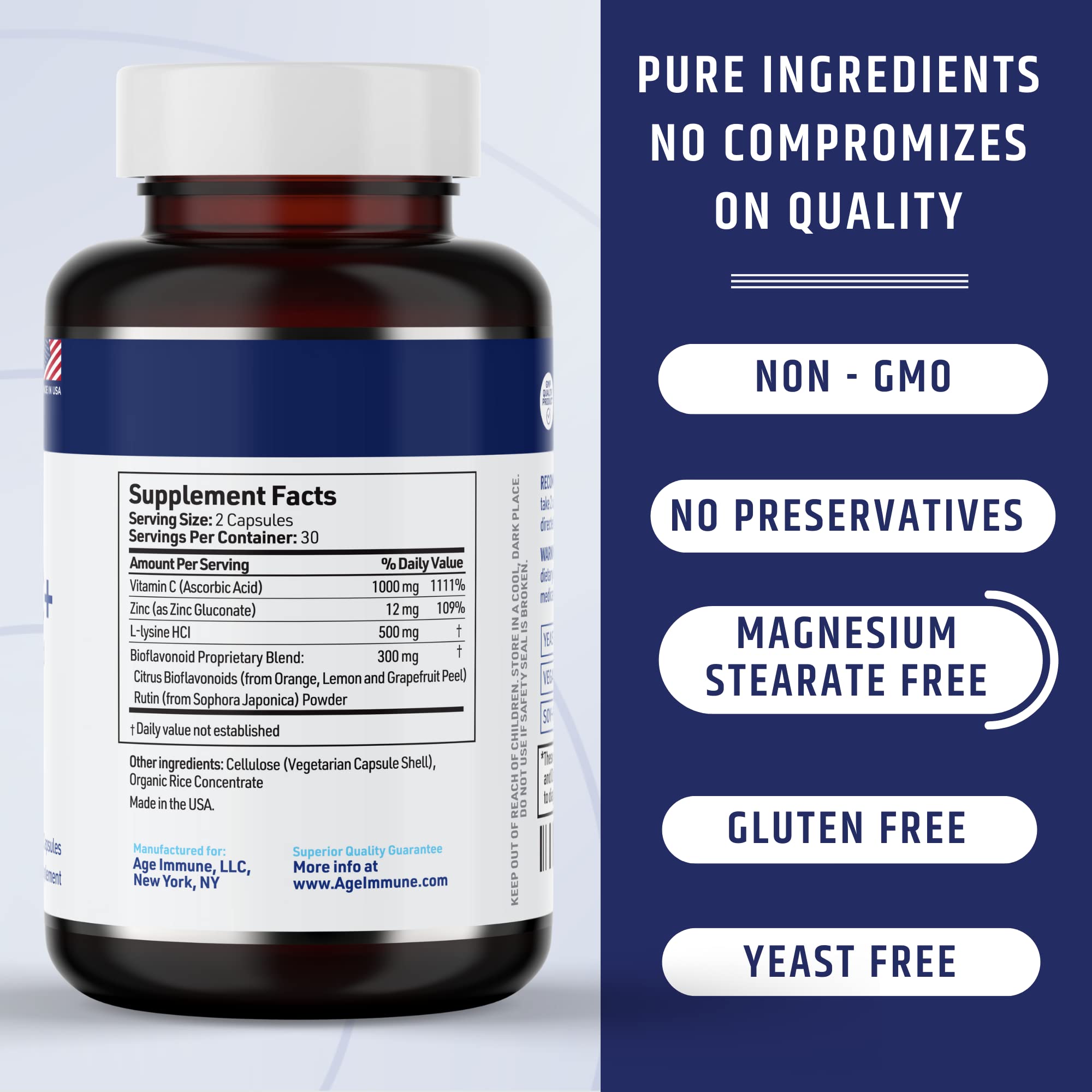 AgeImmune Vitamin C 1000mg capsules in a hand