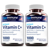 AgeImmune Vitamin C 1000mg supplement bottle with a measuring spoon