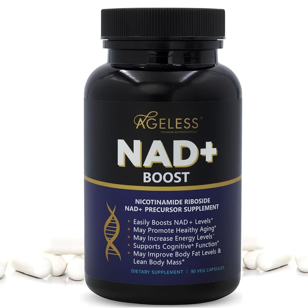 Ageless Foundation Laboratories NAD+ support Supplement 60 capsules front view