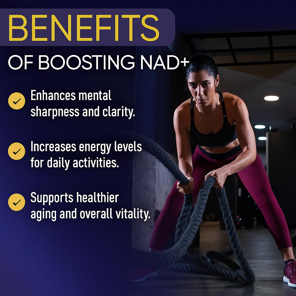 Ageless Foundation Laboratories NAD+ support Supplement capsules on a wooden table