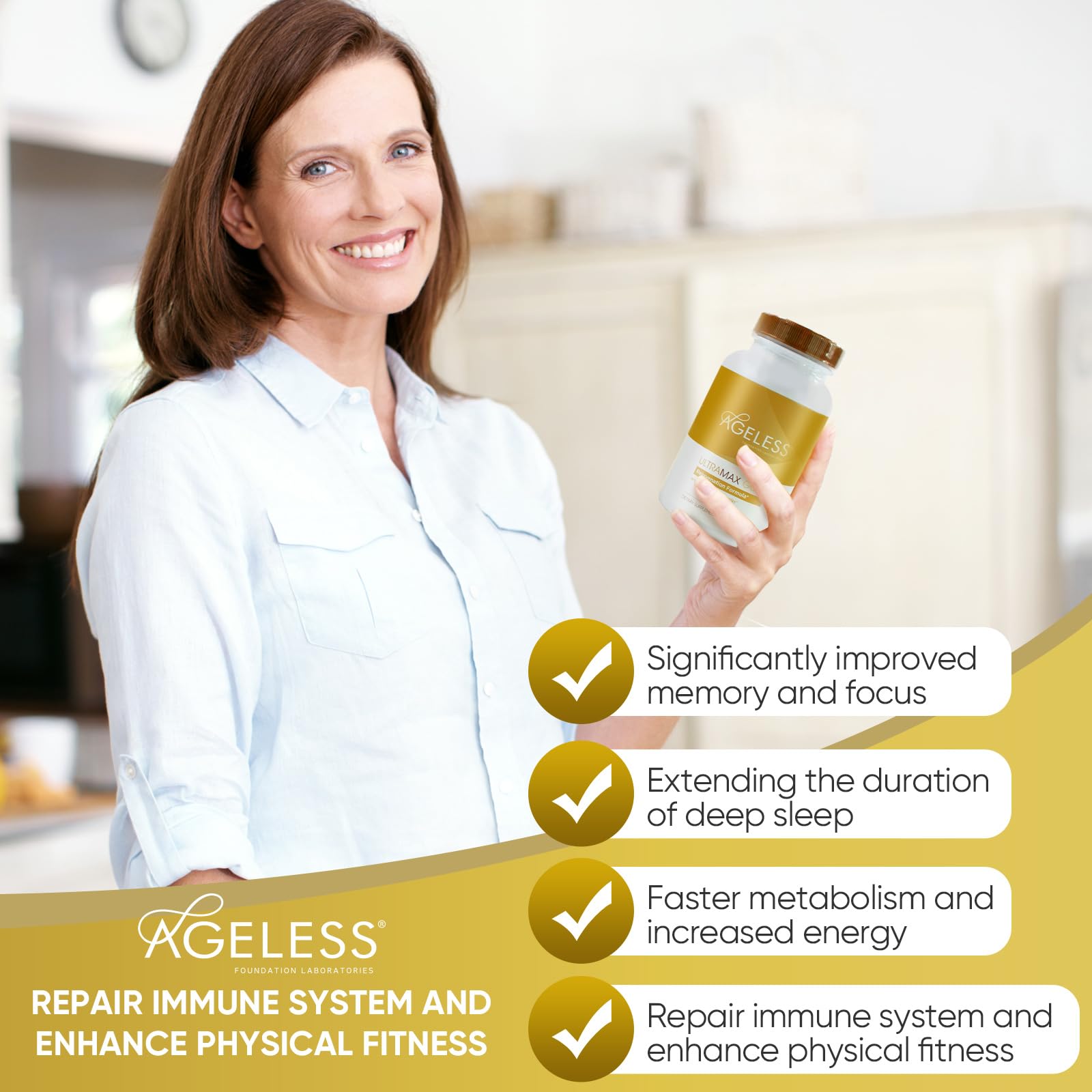 Ageless Foundation Laboratories UltraMAX Gold Capsules close-up of ingredients