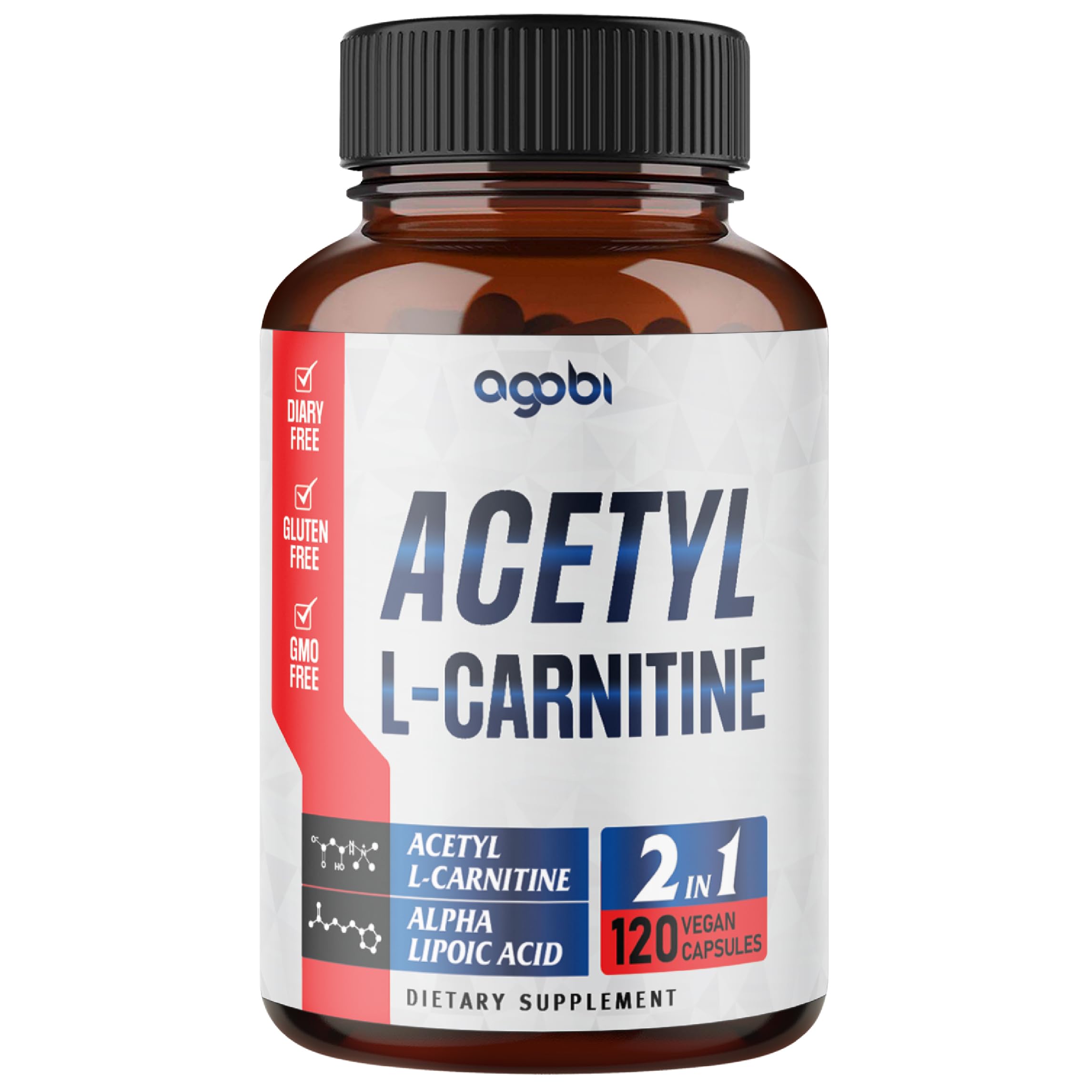 agobi Acetyl L-Carnitine Supplement 1500mg front view