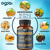 agobi Ashwagandha Adrenal Support Supplement capsules on a table