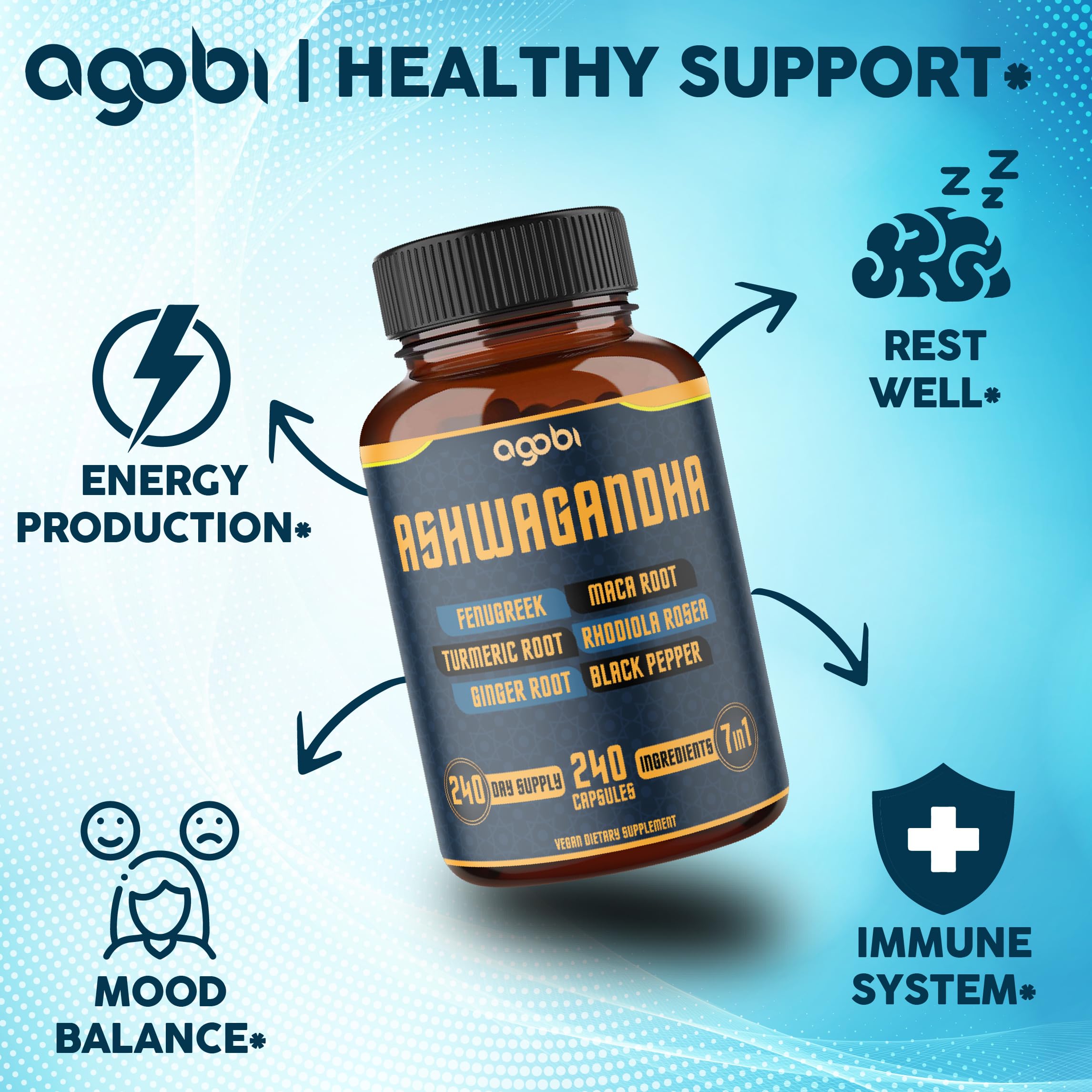 agobi Ashwagandha Adrenal Support Supplement ingredients list