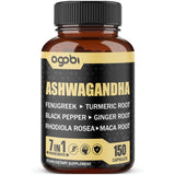 agobi Ashwagandha Herbal Supplement 150 vegan capsules front view