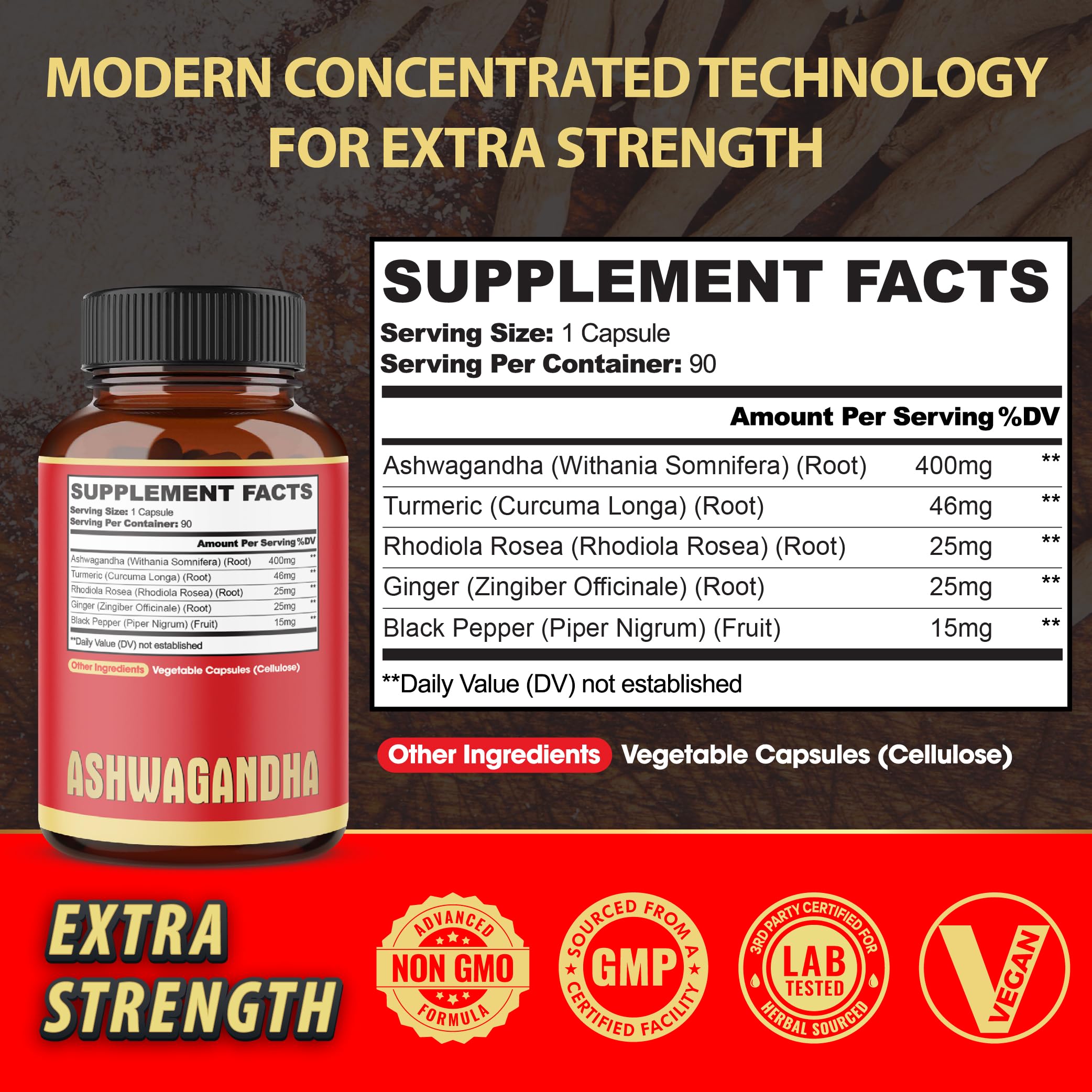agobi Ashwagandha Supplement bottle with label