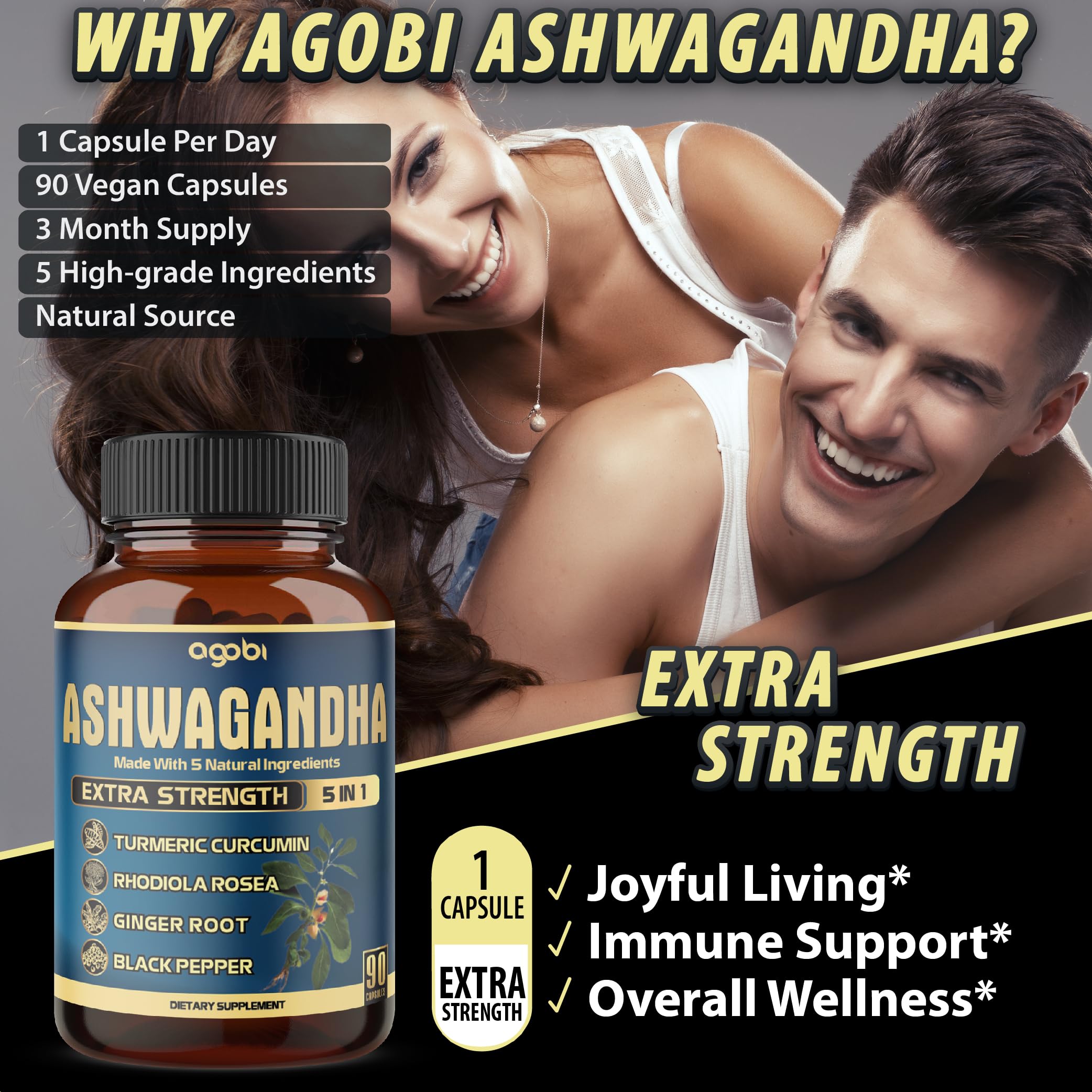 agobi Ashwagandha Supplement lifestyle scene on a kitchen counter