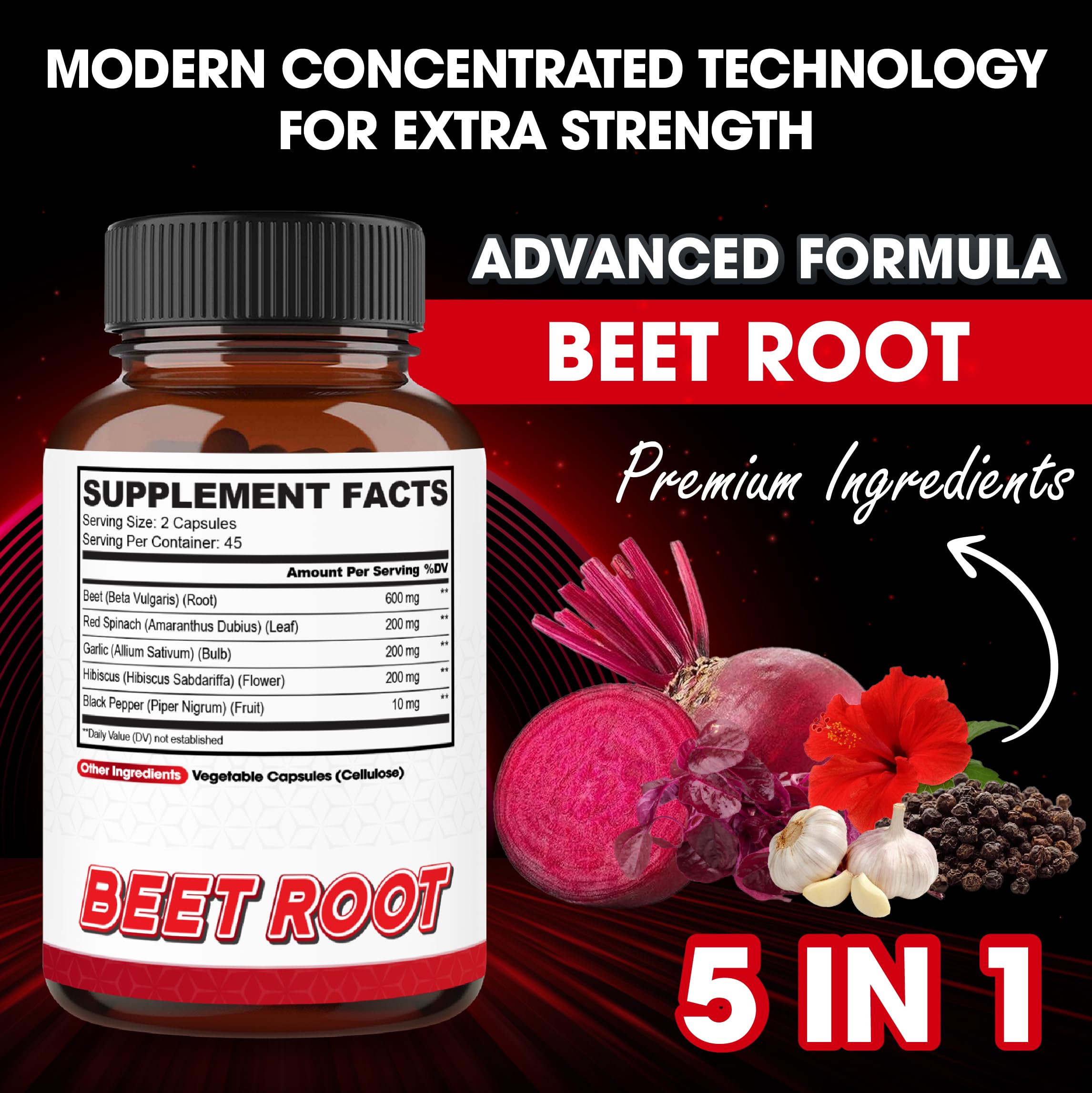 agobi Beet Root Capsules side view showing label