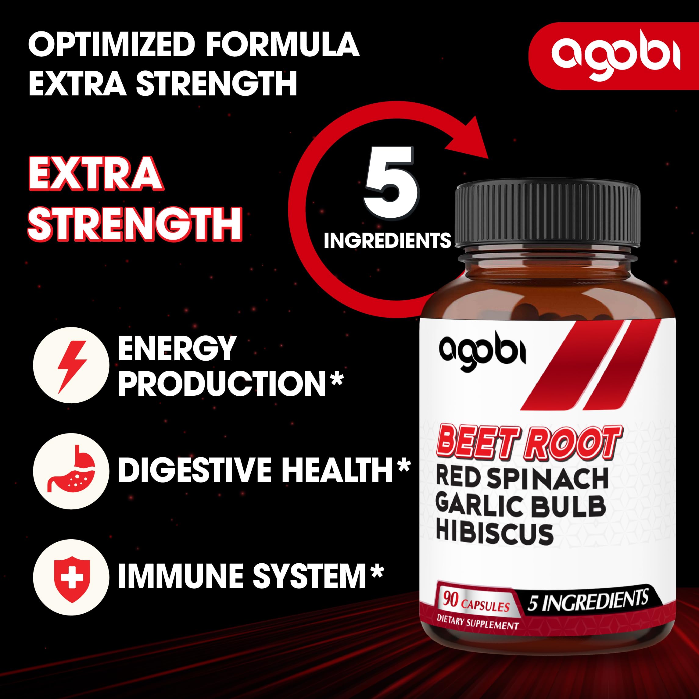 agobi Beet Root Capsules with organic ingredients close-up