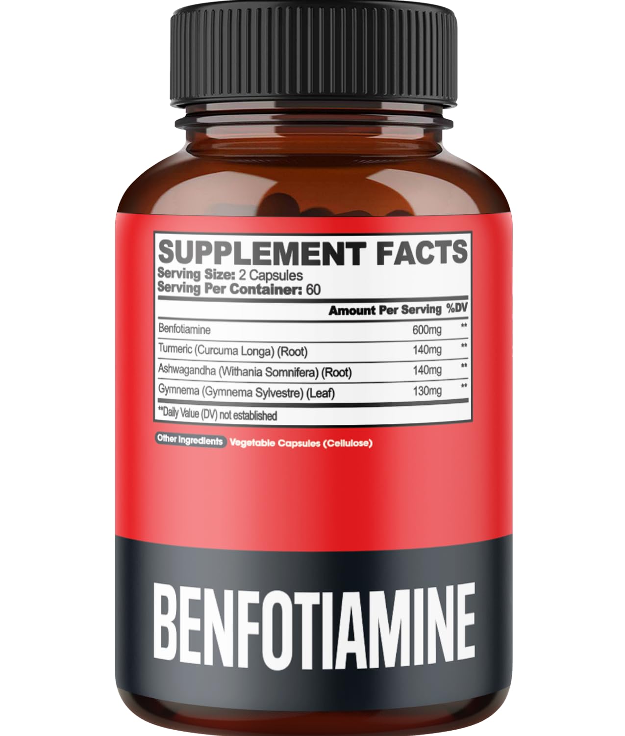 agobi Benfotiamine Supplement bottle with cap off