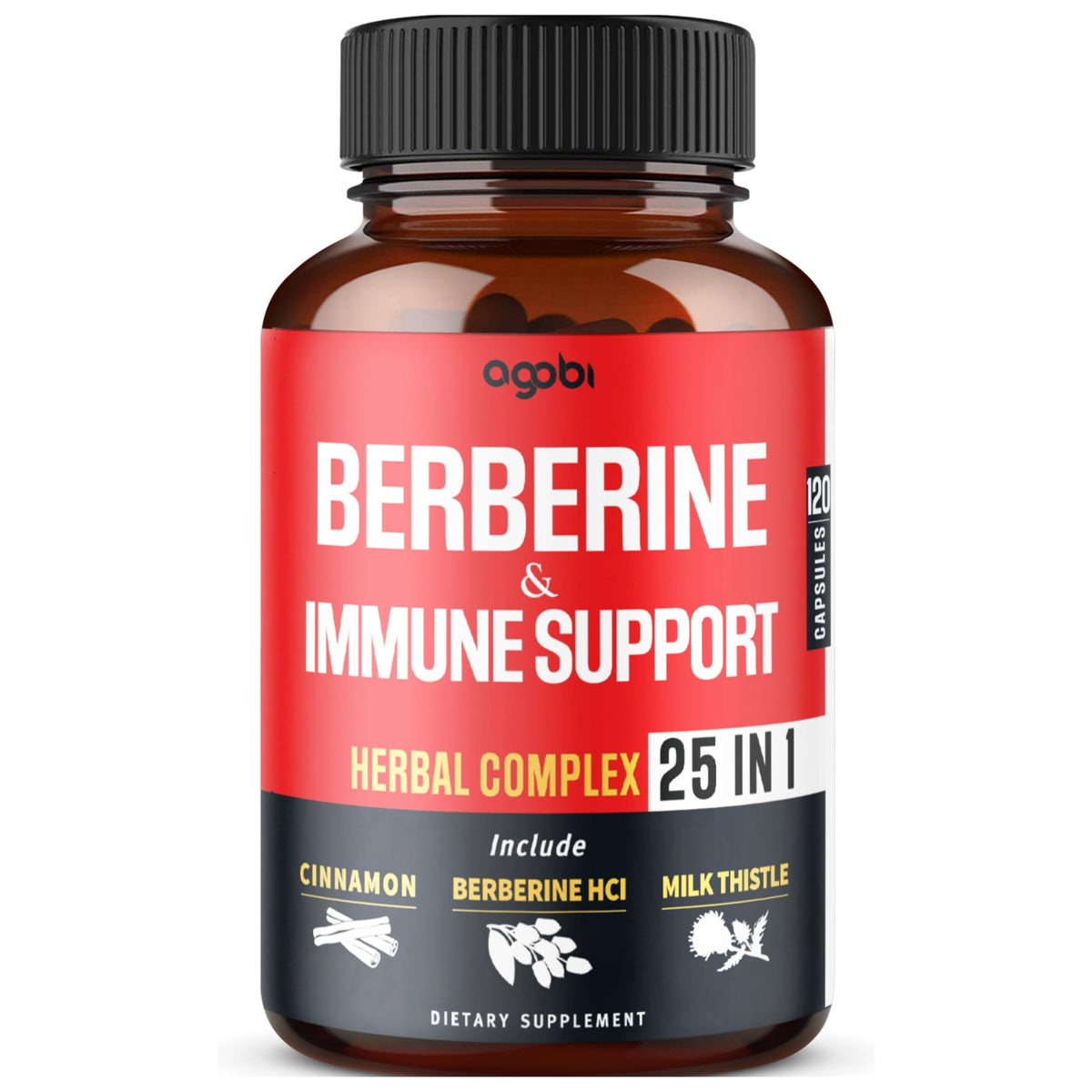 agobi Berberine Capsules 120 count front view