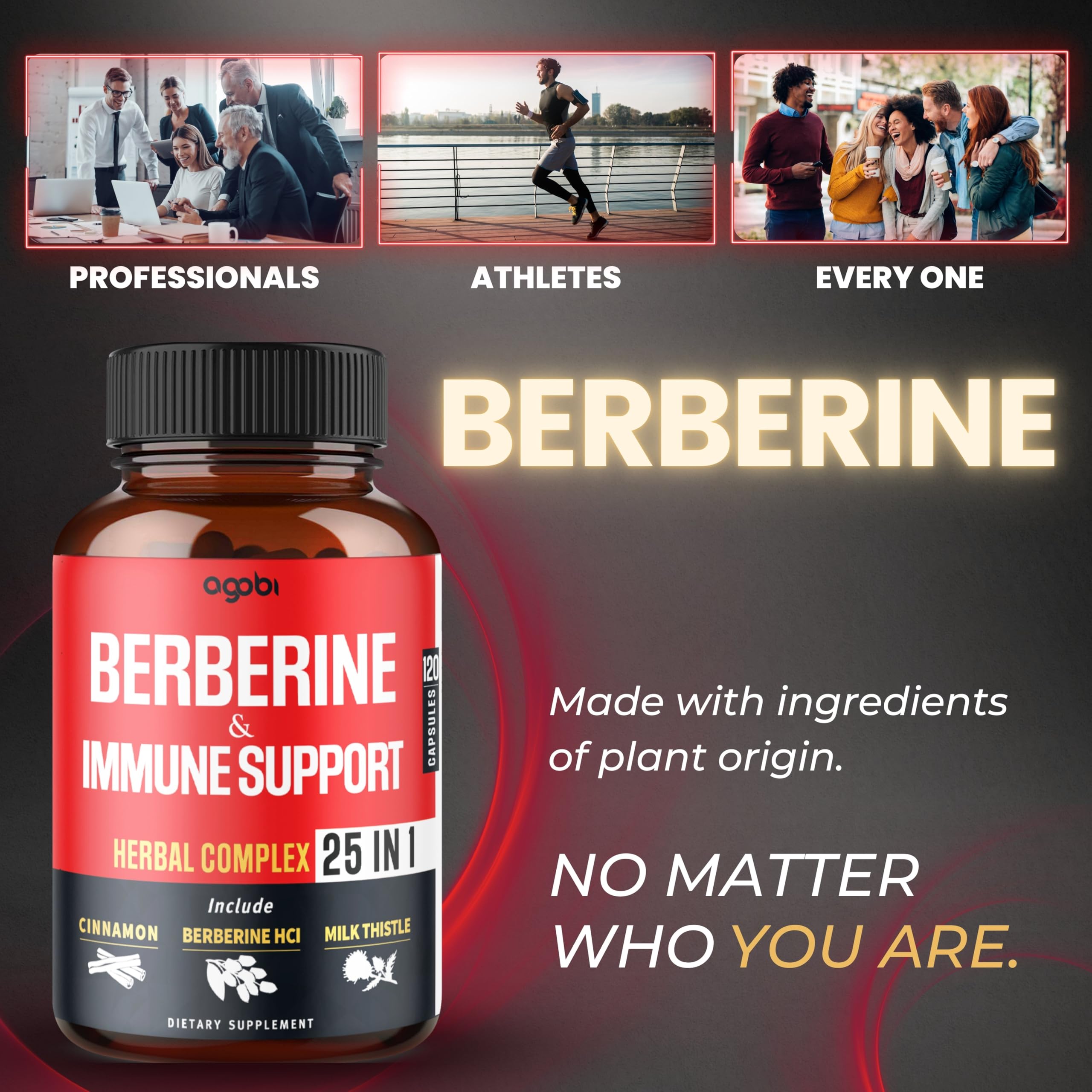 agobi Berberine Capsules on a wooden table