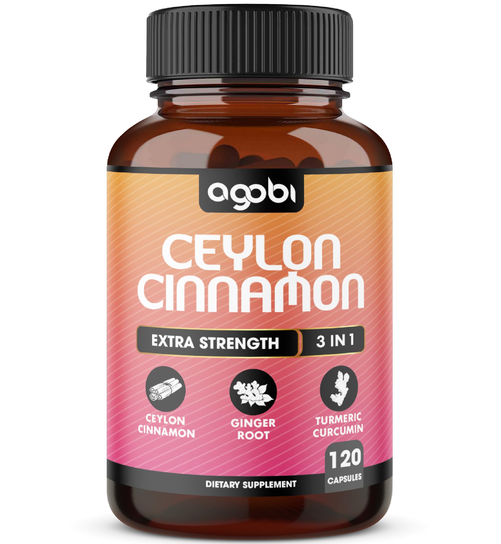 agobi Ceylon Cinnamon Supplements 120 pills front view