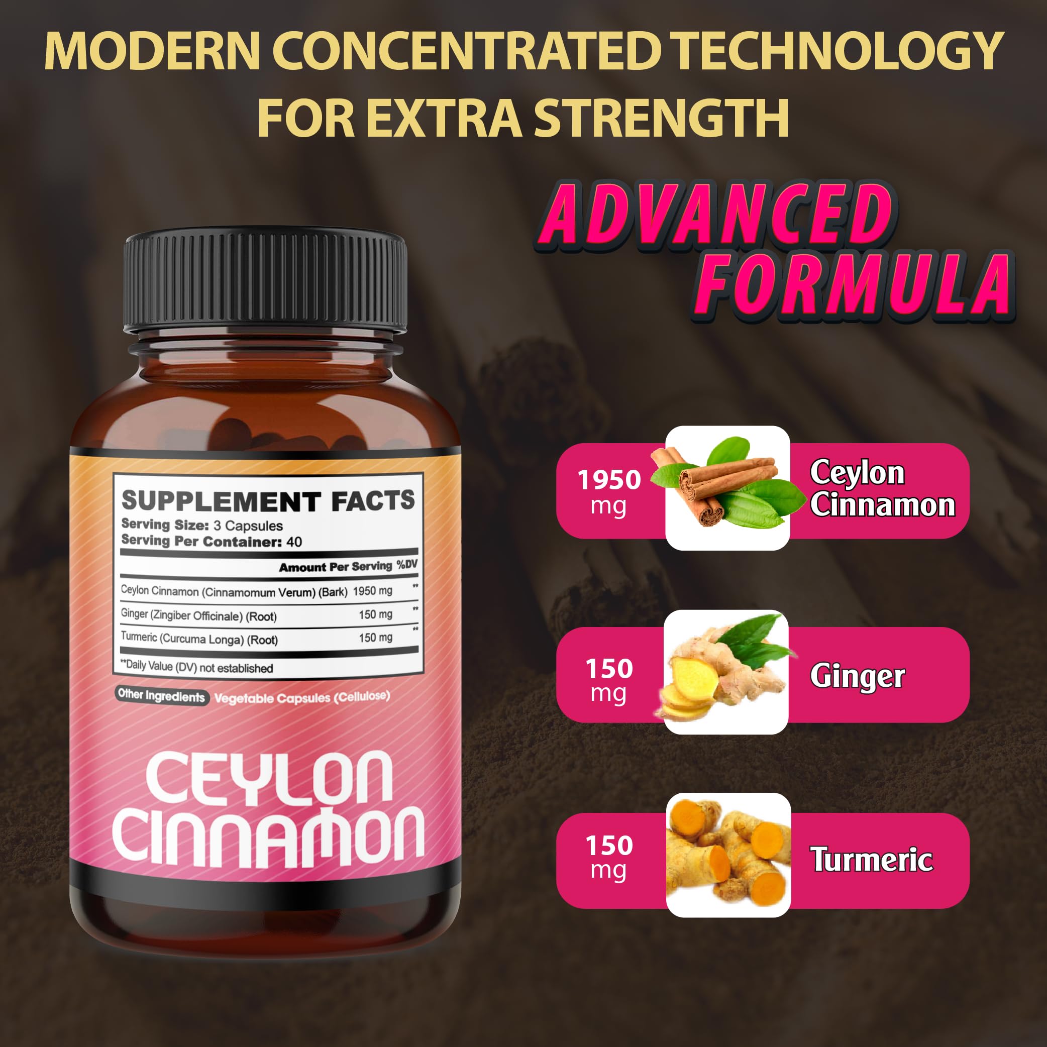 agobi Ceylon Cinnamon Supplements bottle with label