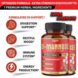 agobi D-Mannose Cranberry Supplement back view with nutritional information