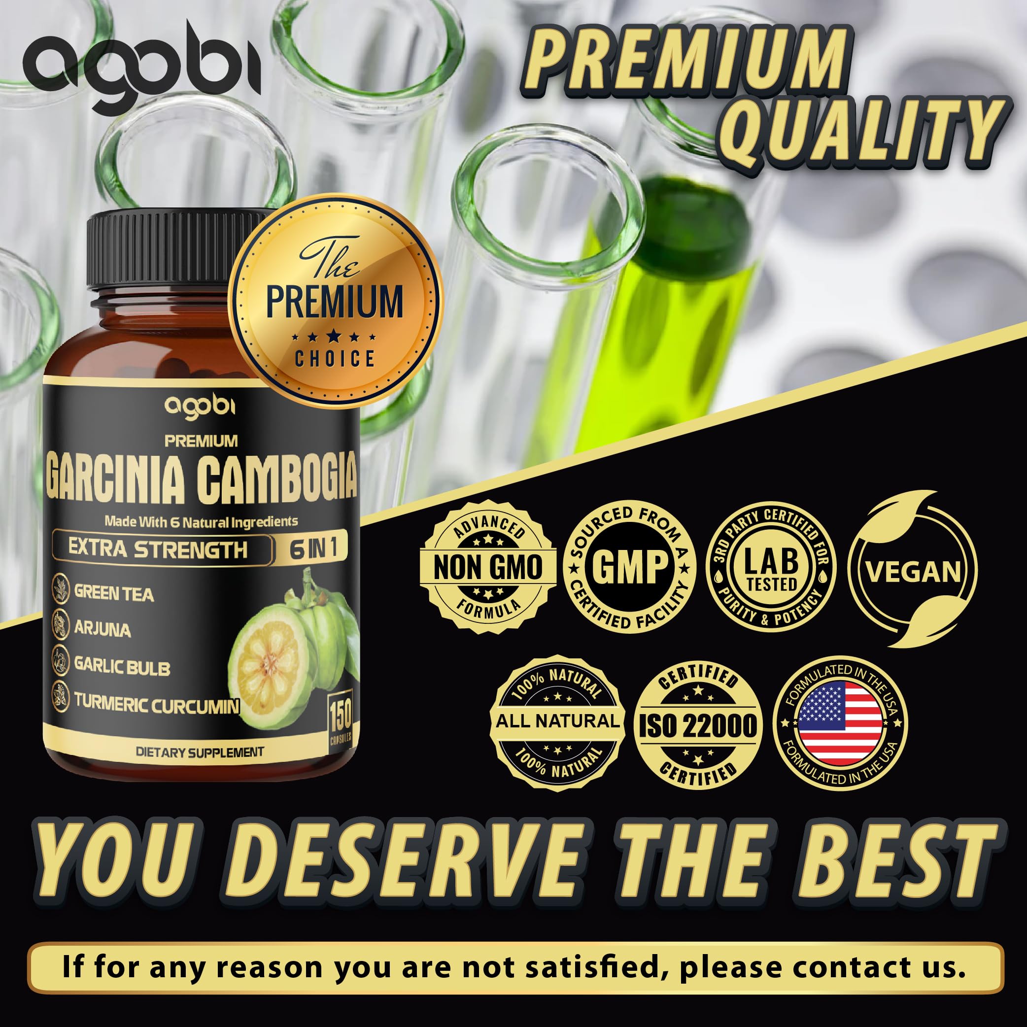 agobi Garcinia Cambogia capsules in a hand
