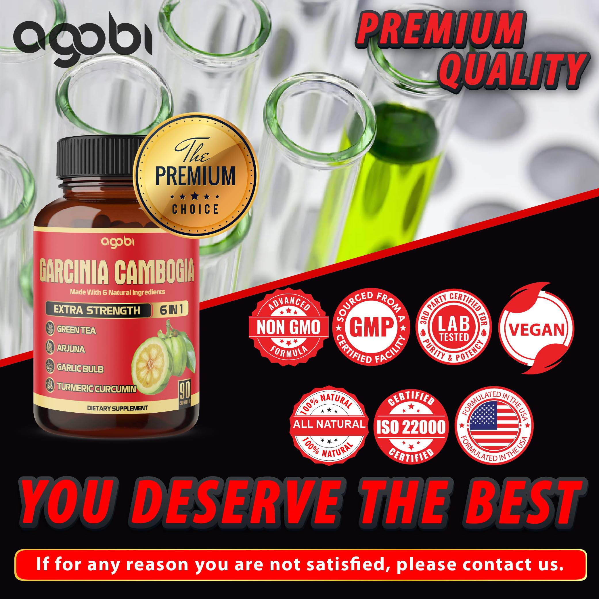 agobi Garcinia Cambogia Supplement with a plant background