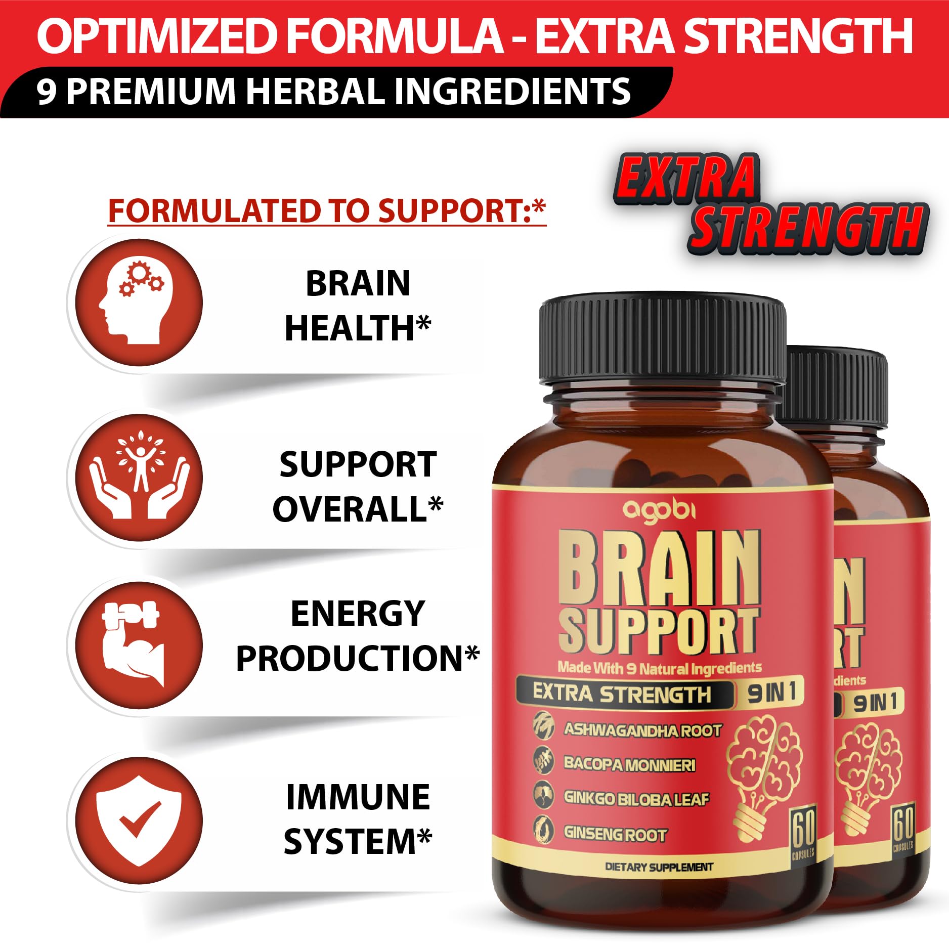 agobi Ginkgo Biloba 9-in-1 Herbal Supplement Capsules packaging
