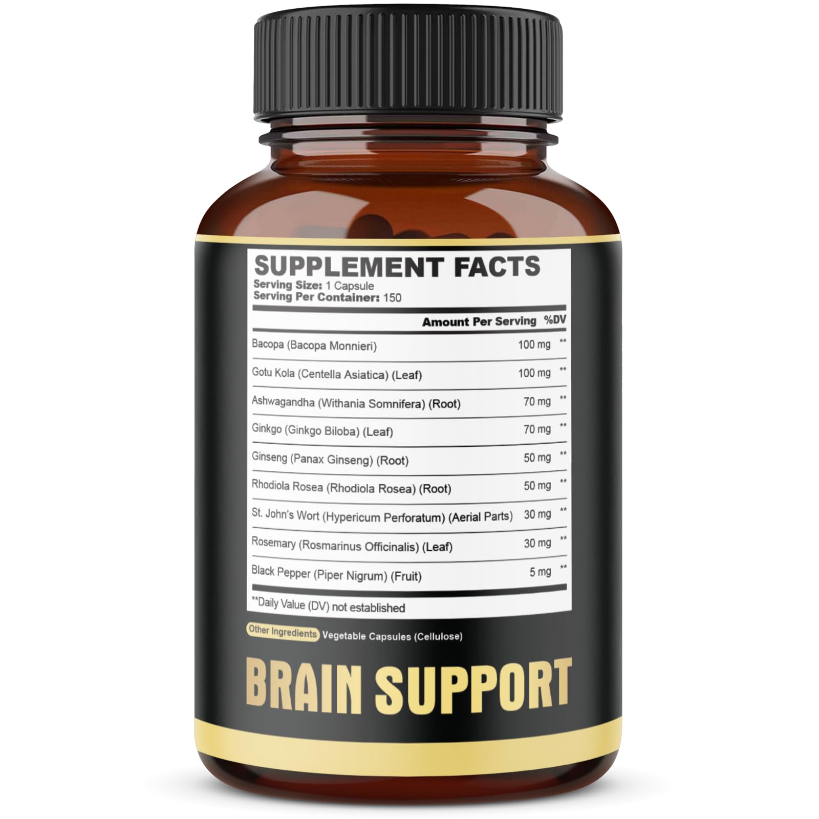 agobi Ginkgo Biloba and Ashwagandha Supplement capsule close-up