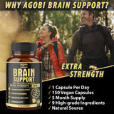 agobi Ginkgo Biloba and Ashwagandha Supplement with a measuring spoon for dosage