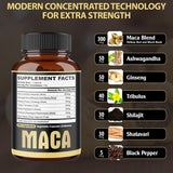 agobi Maca Root Supplement bottle side view showing ingredients list
