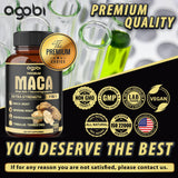 agobi Maca Root Supplement ingredients displayed on a white background