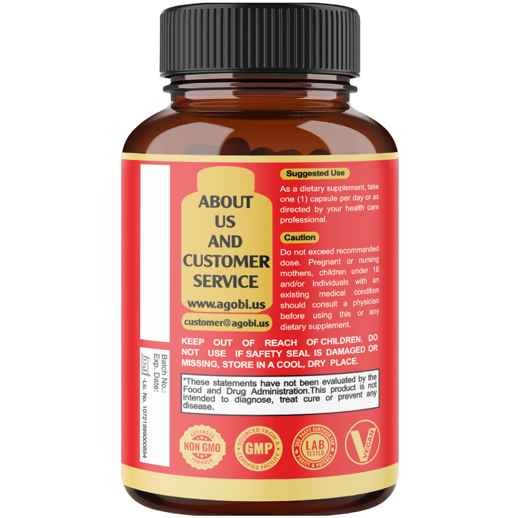 agobi Saw Palmetto Berry Supplement 5300mg capsules on a table