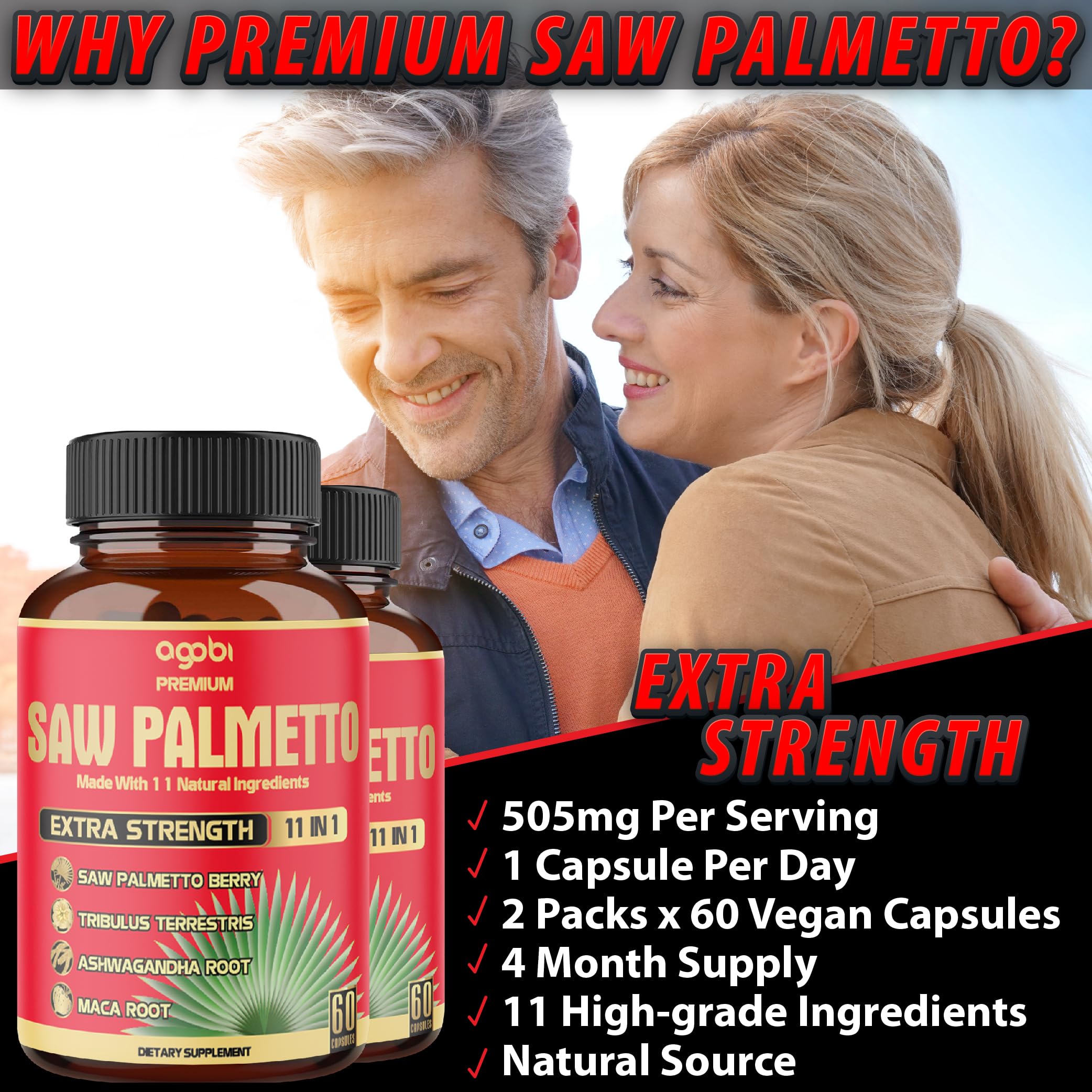 agobi Saw Palmetto Berry Supplement 5300mg packaging