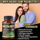 agobi Saw Palmetto Berry Supplement bottle with a measuring spoon